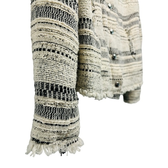 IRO LIZZIE TWEED BLAZER JACKET, CREAM & BLACK, WOMENS SIZE 3 - Picture 5 of 14